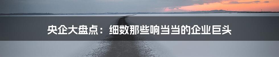 央企大盘点：细数那些响当当的企业巨头