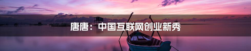 唐唐：中国互联网创业新秀