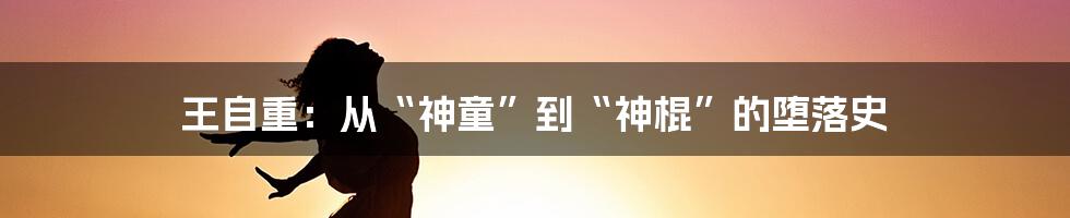 王自重：从“神童”到“神棍”的堕落史