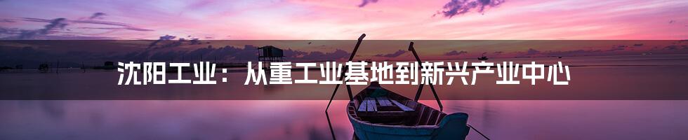 沈阳工业：从重工业基地到新兴产业中心