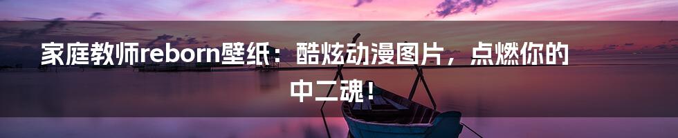 家庭教师reborn壁纸：酷炫动漫图片，点燃你的中二魂！