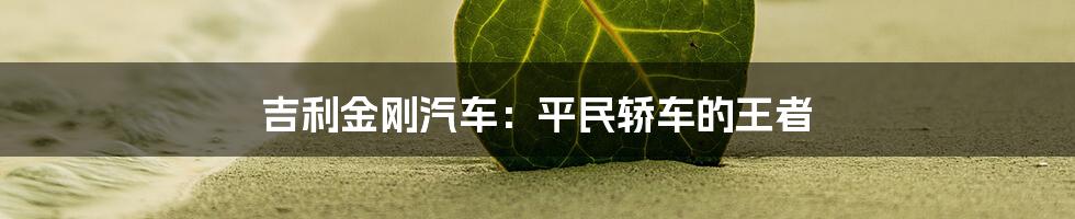 吉利金刚汽车：平民轿车的王者