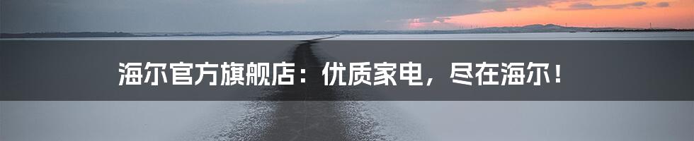 海尔官方旗舰店：优质家电，尽在海尔！