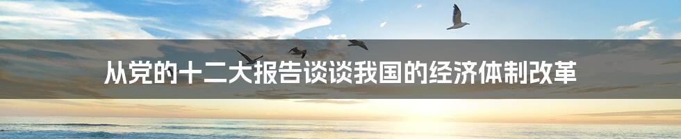 从党的十二大报告谈谈我国的经济体制改革