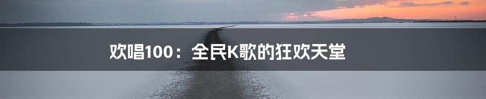 欢唱100：全民K歌的狂欢天堂