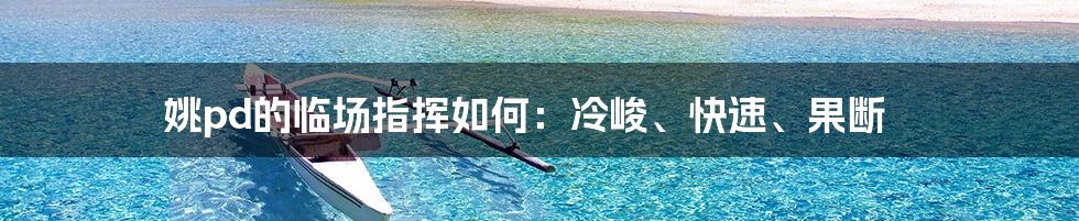 姚pd的临场指挥如何：冷峻、快速、果断