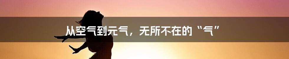 从空气到元气，无所不在的“气”