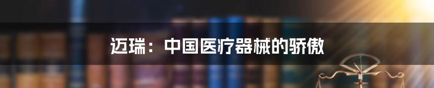 迈瑞：中国医疗器械的骄傲