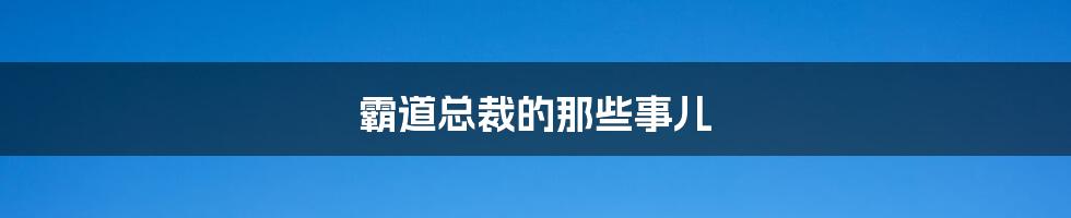 霸道总裁的那些事儿