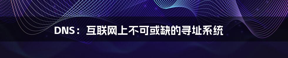 DNS：互联网上不可或缺的寻址系统