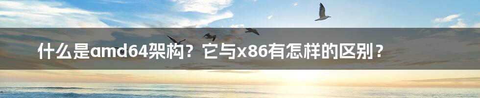 什么是amd64架构？它与x86有怎样的区别？