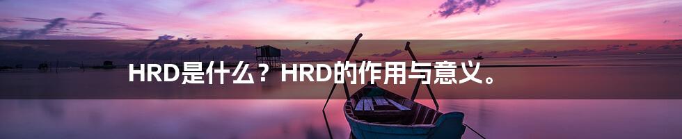 HRD是什么？HRD的作用与意义。