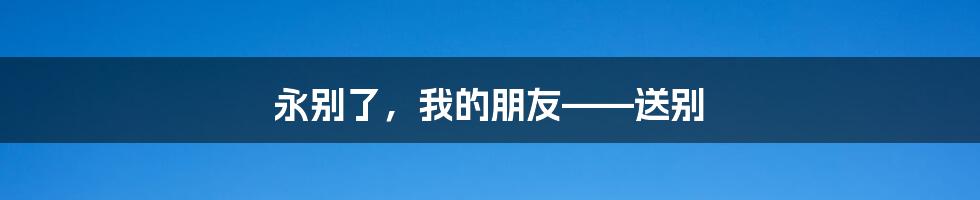 永别了，我的朋友——送别