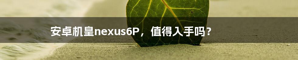 安卓机皇nexus6P，值得入手吗？