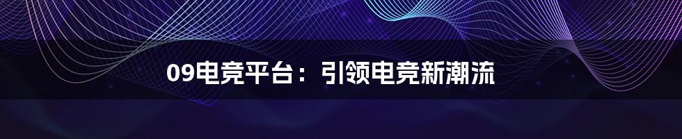 09电竞平台：引领电竞新潮流