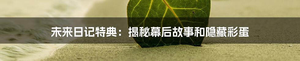 未来日记特典：揭秘幕后故事和隐藏彩蛋