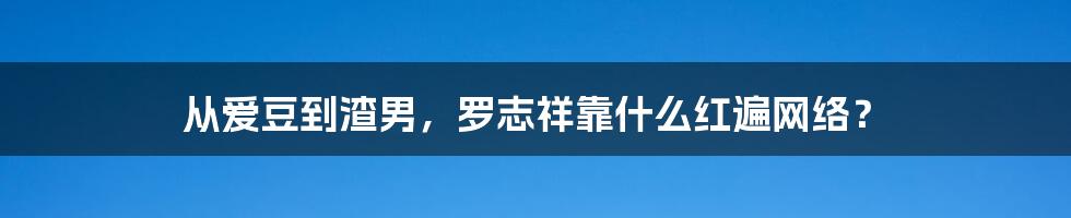 从爱豆到渣男，罗志祥靠什么红遍网络？