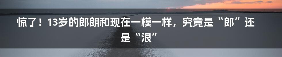 惊了！13岁的郎朗和现在一模一样，究竟是“郎”还是“浪”