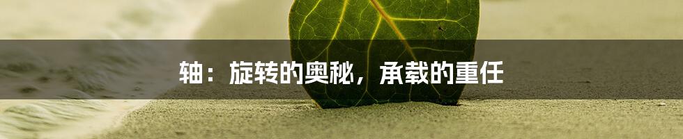 轴：旋转的奥秘，承载的重任