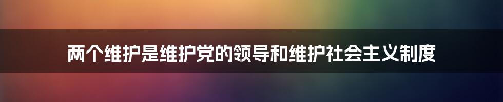 两个维护是维护党的领导和维护社会主义制度