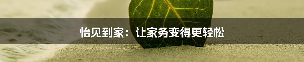 怡见到家：让家务变得更轻松