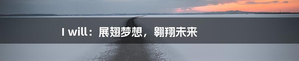 I will：展翅梦想，翱翔未来