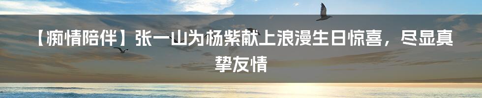 【痴情陪伴】张一山为杨紫献上浪漫生日惊喜，尽显真挚友情