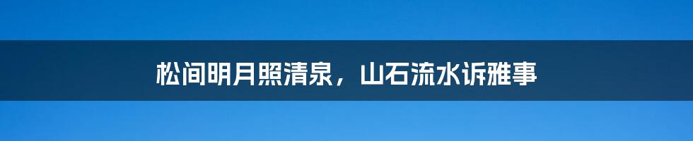 松间明月照清泉，山石流水诉雅事