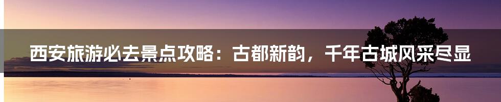 西安旅游必去景点攻略：古都新韵，千年古城风采尽显