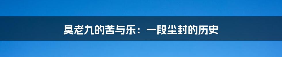 臭老九的苦与乐：一段尘封的历史