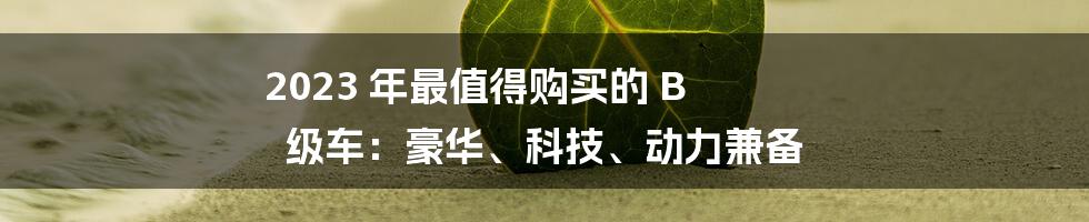 2023 年最值得购买的 B 级车：豪华、科技、动力兼备