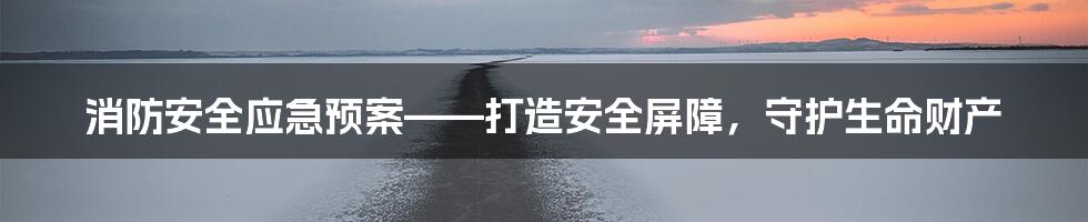 消防安全应急预案——打造安全屏障，守护生命财产