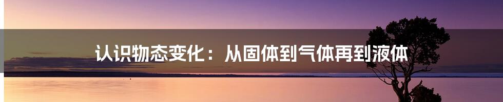 认识物态变化：从固体到气体再到液体