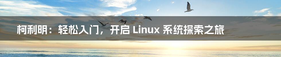 柯利明：轻松入门，开启 Linux 系统探索之旅