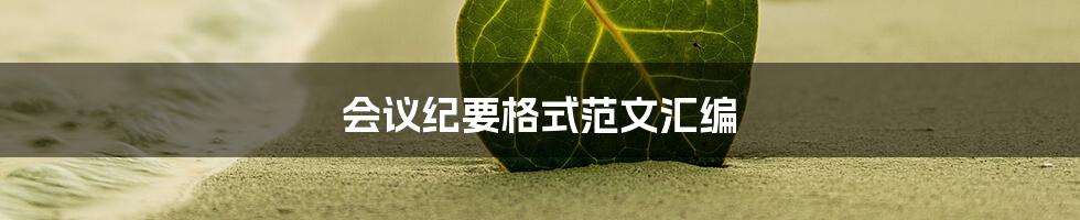 会议纪要格式范文汇编