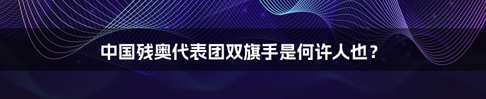 中国残奥代表团双旗手是何许人也？