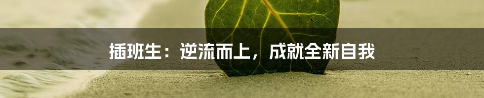 插班生：逆流而上，成就全新自我