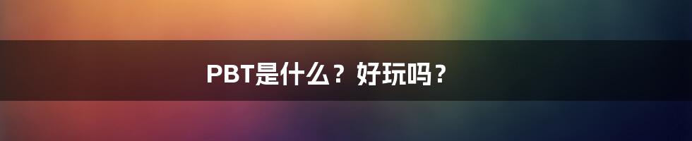 PBT是什么？好玩吗？