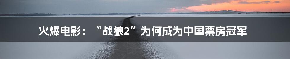 火爆电影：“战狼2”为何成为中国票房冠军