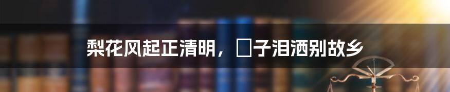 梨花风起正清明，遊子泪洒别故乡