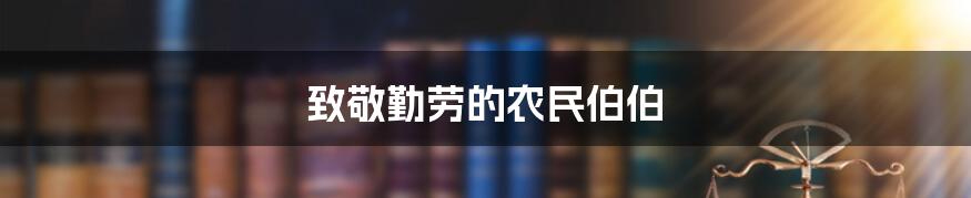 致敬勤劳的农民伯伯