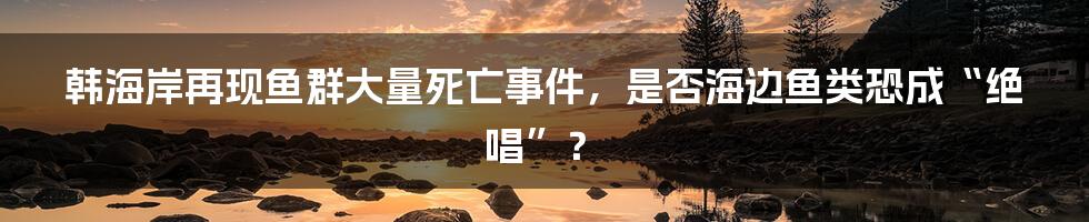 韩海岸再现鱼群大量死亡事件，是否海边鱼类恐成“绝唱”？