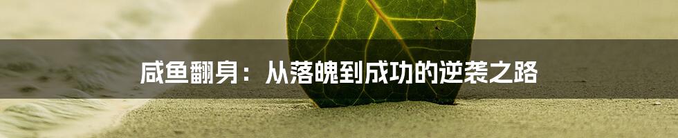 咸鱼翻身：从落魄到成功的逆袭之路