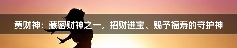 黄财神：藏密财神之一，招财进宝、赐予福寿的守护神