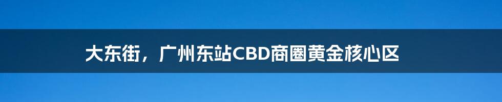 大东街，广州东站CBD商圈黄金核心区