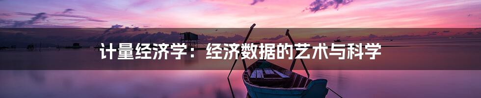 计量经济学：经济数据的艺术与科学