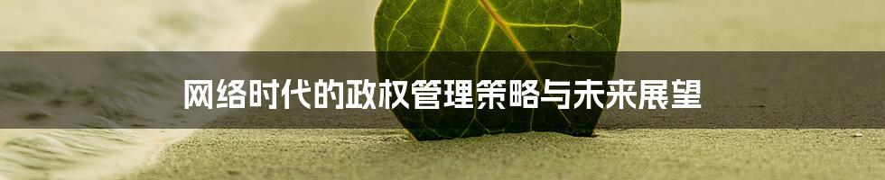 网络时代的政权管理策略与未来展望