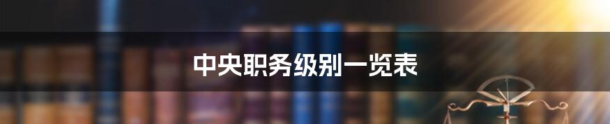 中央职务级别一览表