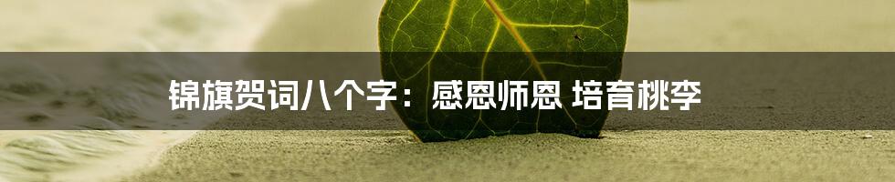 锦旗贺词八个字：感恩师恩 培育桃李