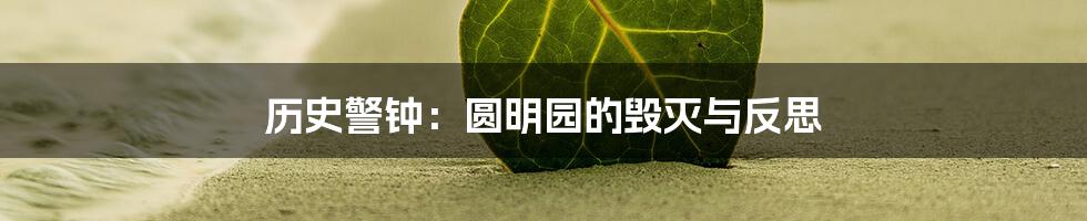 历史警钟：圆明园的毁灭与反思